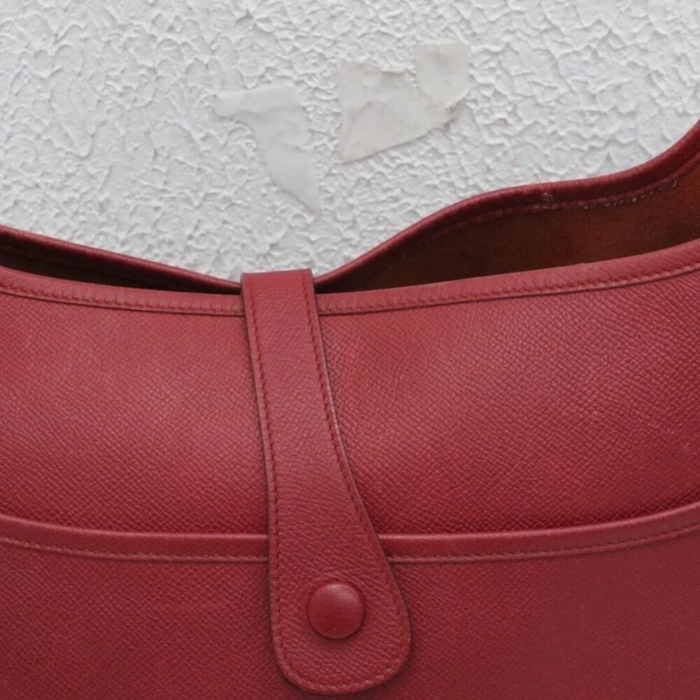Hermes Taurillon Clemence Evelyne III GM Shoulder Bag - Dark Fuchia Pink - Picture 9 of 15